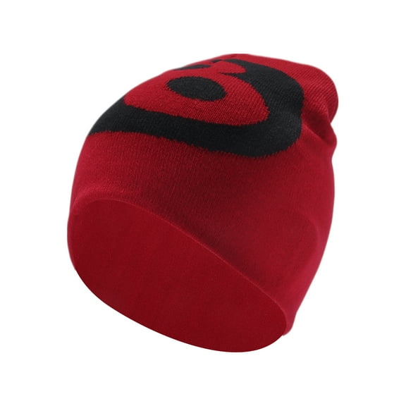 Unique Bargains Cycling Hat Warm Comfortable and Breathable Hard Hat Liner Black 8 Ball Acrylic Red Bottom 24x22cm 1 Pcs
