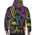 thumbnail image 7 of Balery Neon Bar Drinks Pattern Mens Hoodie Kangaroo Pocket Hoodie Pullover Hooded Sweatshirt Ideal for Daily Wear Travel and Home-Medium, 7 of 7