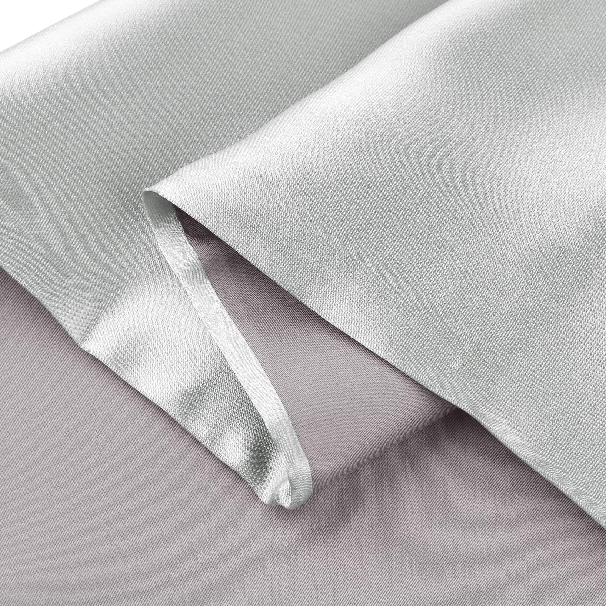 Unique Bargains Envelope Closure Soft and Durable Silk Pillowcase Silver Gray Queen