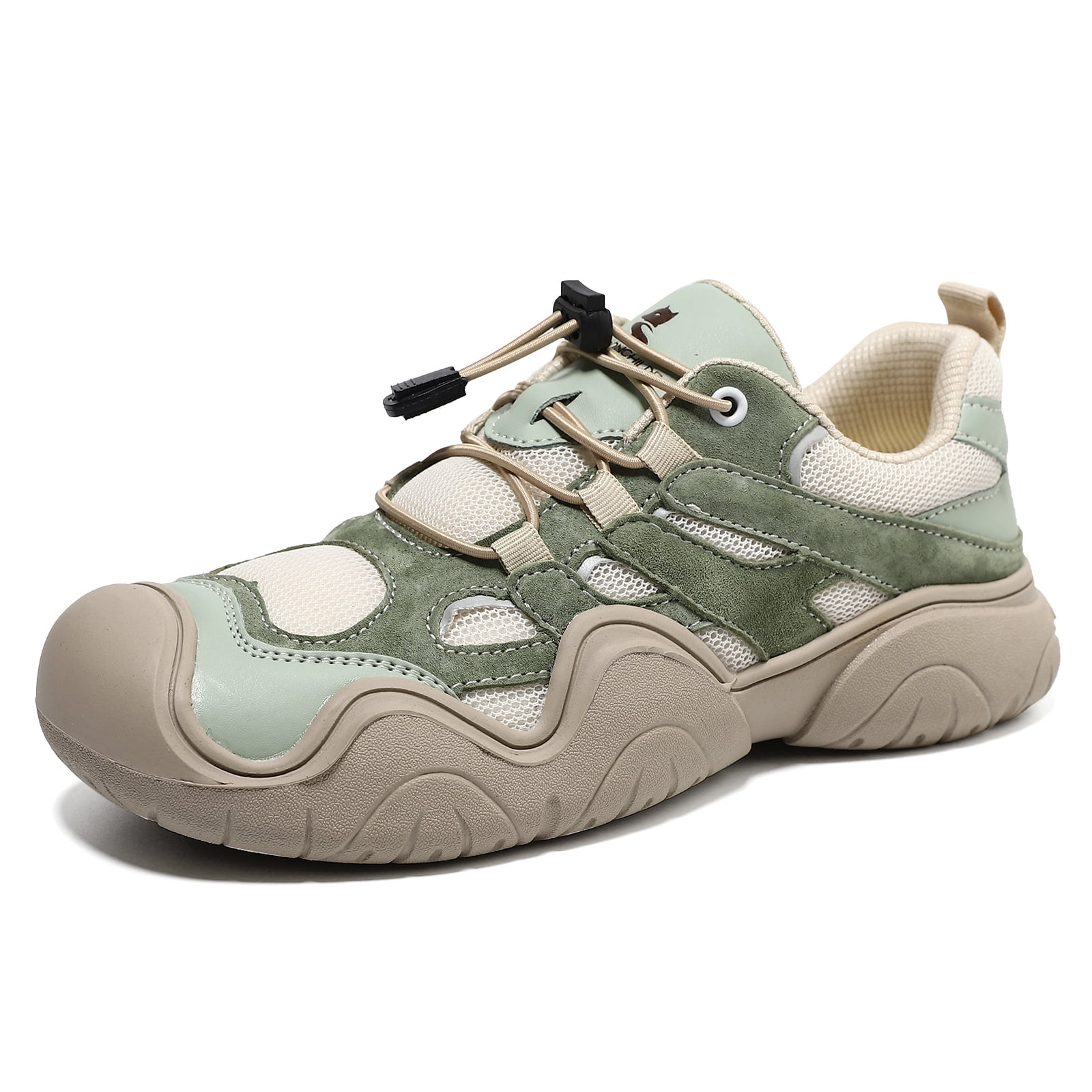 ZELAND Men's & Women's Big Size Genuine Leather Casual Outdoor Hiking Shoes - Breathable, Anti-Slip, Low Top Athletic Sneakers for All Seasons
