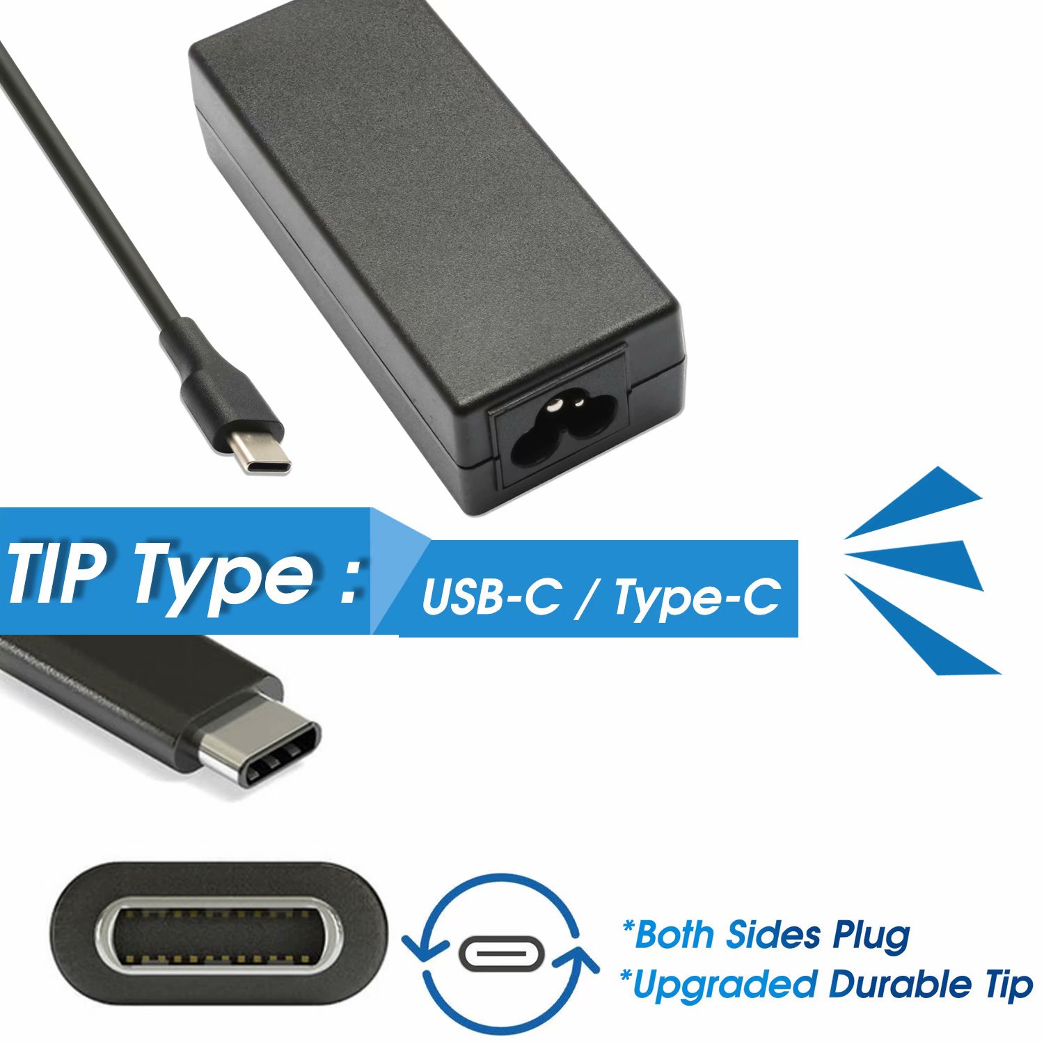 Type-C USB C AC adapter Charger for Lenovo N23 Yoga Chromebook ZA26 Thinkpad X1 20GH Lenovo Yoga 720 910 - image 5 of 12