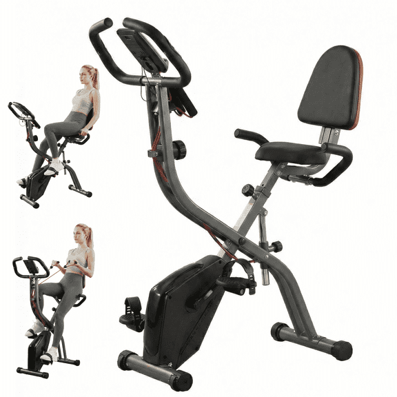 Naipo 4 in 1 Exercise Bike 16 Level Resistance Folding Stationary Exercise Equipment 265 LBS for Home Workouts