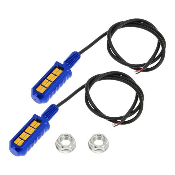 Unique Bargains 2Pcs License Plate Light 12V Led Tag Lamp for Car Motorcycle Waterproof Rainproof Yellow License Plate Light