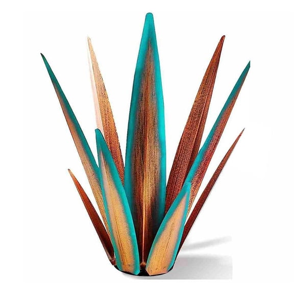 Large Tequila Rustic Sculpture, Rustic Metal Agave Plants for Outdoor Patio Yard, Home Decor Hand Painted 55cm