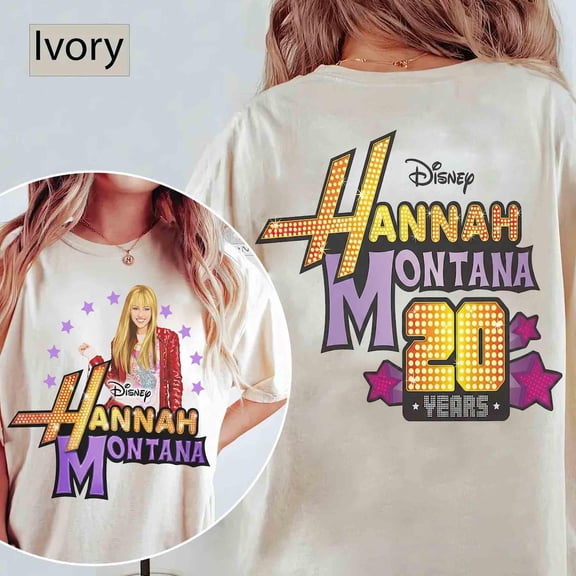 2-Sided Hannah Montana 20Th Anniversary Comfort Colors T-Shirt, Channel Pop Star Tee, Magic Kingdom