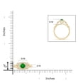 thumbnail image 5 of Angara Natural 0.24 Ct. Emerald with Diamond Halo Ring in 14K Yellow Gold for Women (Ring Size: 7.5), 5 of 10