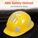 thumbnail image 2 of Casco de seguridad Irfora Casco de seguridad ABS, transpirable, a prueba de golpes, con rejillas de ventilación, raya reflectante de amortiguación multipunto para fábrica de almacén, naranja Irfora Casco de seguridad, 2 of 7
