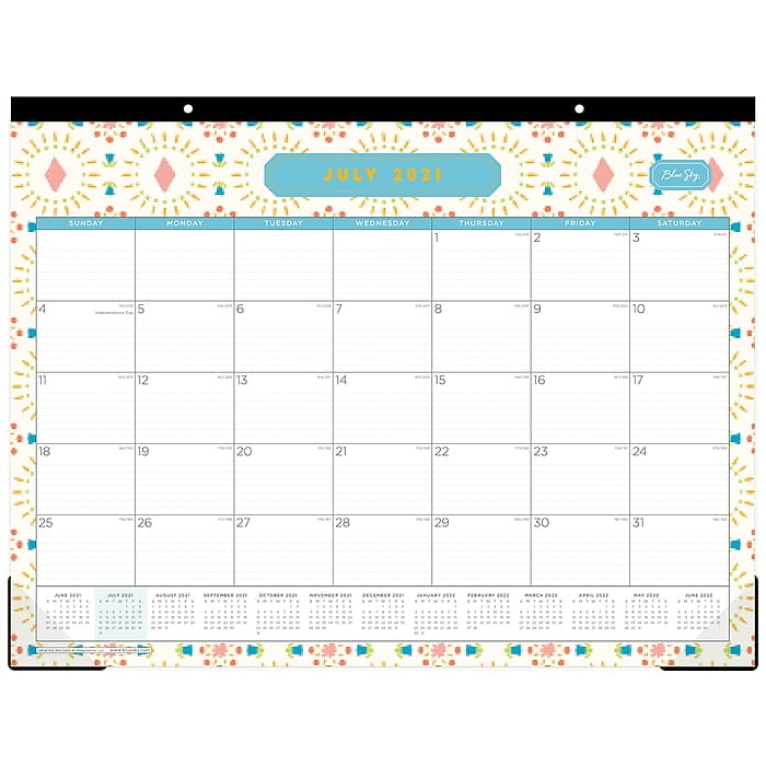 20212022 Blue Sky 17" x 22" Academic Desk Pad Calendar, Piccani