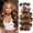 14 16 18, variant on Ombre Human Hair   Wave P4/27 Honey Blonde  Highlight Brown Colored 3  14 16 18  12A  Brazilian Virgin Remy Hair Weft