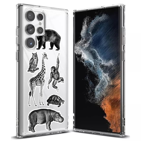 TalkingCase Slim Phone Case Compatible for Samsung Galaxy S22 Ultra 5G, Little Zoo 2 Print, Thin Light, Flexible, Soft, USA