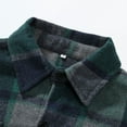 thumbnail image 5 of WTOBBY Men's Plaid Long Sleeve Shirt Turn-Down Collar Double Pocket Button Front Casual Versatile Dress Flannel Workwear Fall Winter Warm Top,Green L, 5 of 8