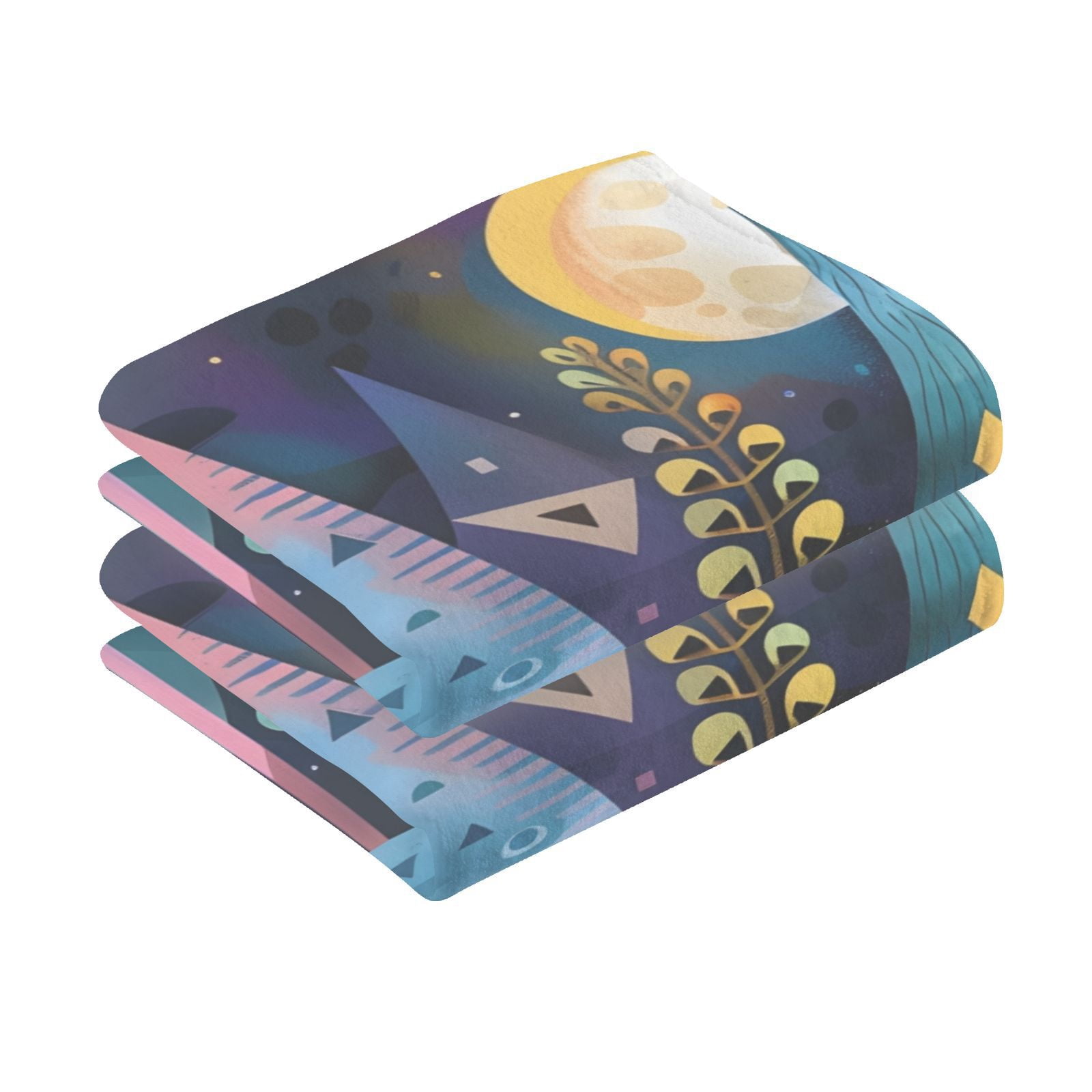 Fantasy Forest Hand Towels Cotton Bath Towels Large Face Towels Absorbent for Bathroom 2 Packs