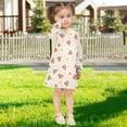 thumbnail image 5 of Girls' long-sleeved dress Floating Watermelon Girls' A-line dress with ribbed cuffs Soft and comfortable, 5 of 6