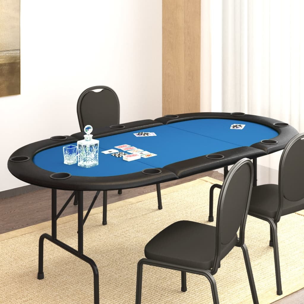 vidaXL 10-Player Folding Poker Table Blue 206x106x75 cm - Walmart.ca