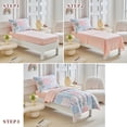 thumbnail image 4 of Set de ropa de cama para niños pequeños Joyreap rosa azul con diseño de retazos 107x145 cm, 4 of 7