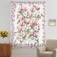 thumbnail image 2 of Spring Floral Sheer Curtains 45 Inches Long, Retro Pink Orchid Flowers Leaves Botanical Light Filering Curtains, Breathable Simi Curtain Privacy Drapes for Kitchen Bathroom Small Window Treatment, 2 of 9