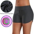 thumbnail image 3 of Women Sporty Swim Shorts Solid Board Shorts Boyleg Swim Bottoms, 3 of 7