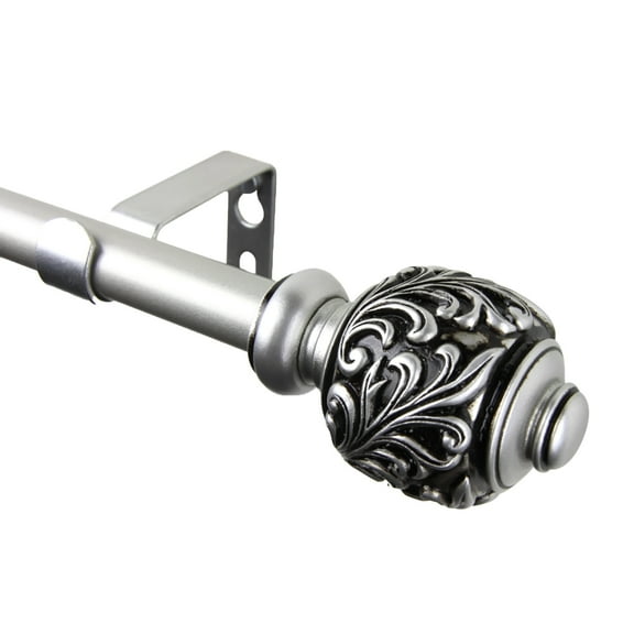 Home Window Decorative Tilly Curtain Rod 48-84 inch - Satin Nickel