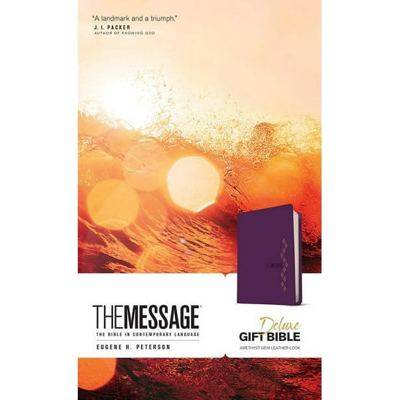 The Message Deluxe Gift Bible-Amethyst Gem LeatherLook