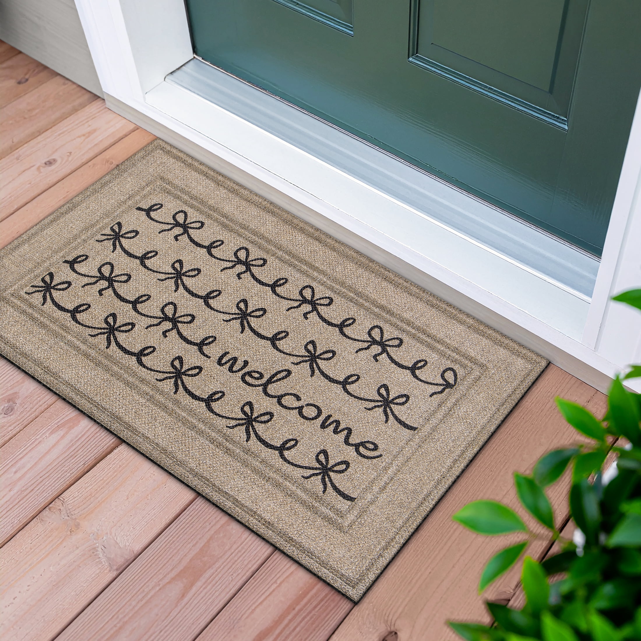 Welcome Bows, Apache Mills Sisal 18x30 Indoor Outdoor Entrance Doormat
