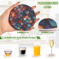 thumbnail image 2 of Yayeee 6 PCS Drink Coasters with Holder Set Woven Absorbent Round Tabletop Hot Pad, Purple Dragon Scales Pattern, 2 of 7