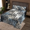 thumbnail image 2 of Erosebridal Bohemian Damask Coverlet Set Twin, Dark Gray Beige Gradient Bedding Set 2pcs, 2 of 5