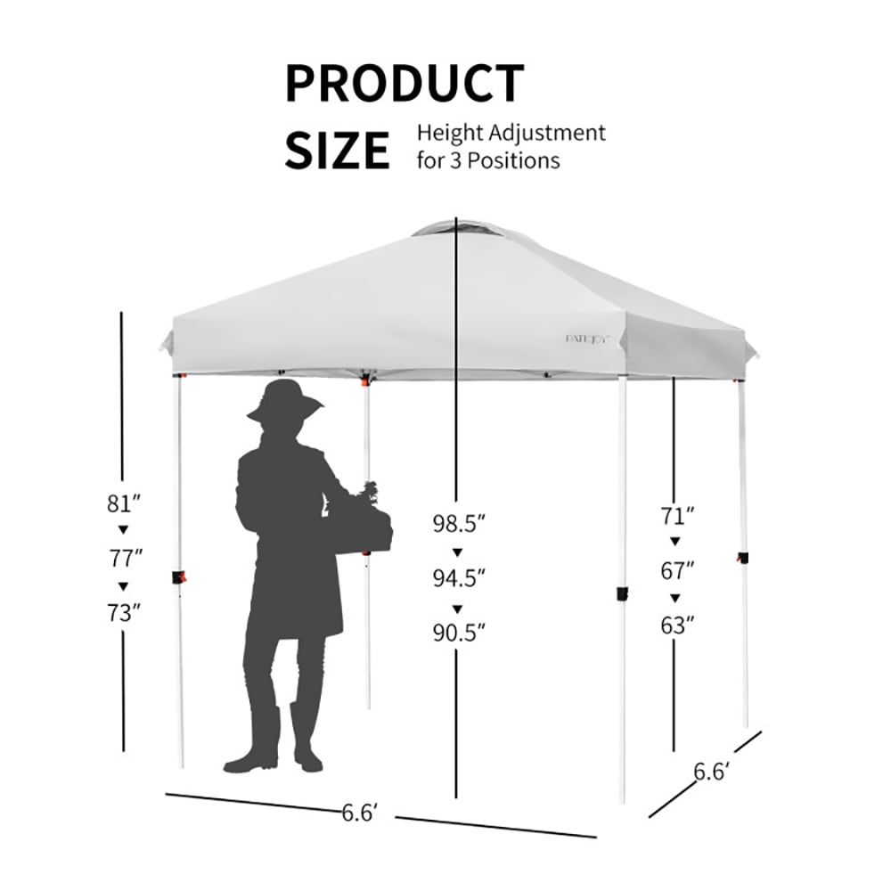 Aimee Lii 6.6 x 6.6 Feet Outdoor Pop Up Camping Canopy Tent with Roller Bag, Backyard Canopy Gazebo, Gray Aimee Lii 6.6 x 6.6 Feet Outdoor Pop Up Camping Canopy Tent with Roller Bag, Backyard Canopy Gazebo, Gray