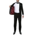 thumbnail image 3 of Ferrecci Men's Bronson Black Slim Fit Notch Collar Lapel 2 Piece Tuxedo Suit Set - Tux Blazer Jacket and Pants (52 Regular), 3 of 8