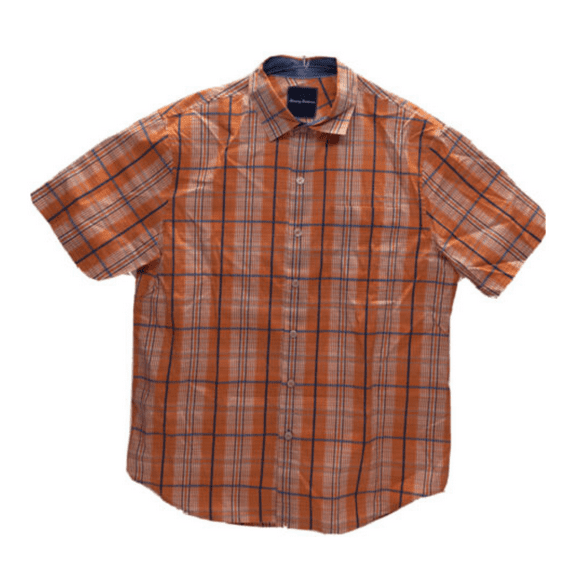 Tommy Bahama T316957 Men's Playa Del Plaid Poppy S/S Shirt,California Poppy, M
