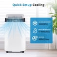 thumbnail image 2 of IdealHouse 10000Btu Portable Air Conditioner with Remote Control,Quiet AC Unit with Cool, Dehumidifier & Fan Mode Room Cooling Up to 450 sq ft,24 Hour Timer, Window Installation Kit for Home, White, 2 of 7