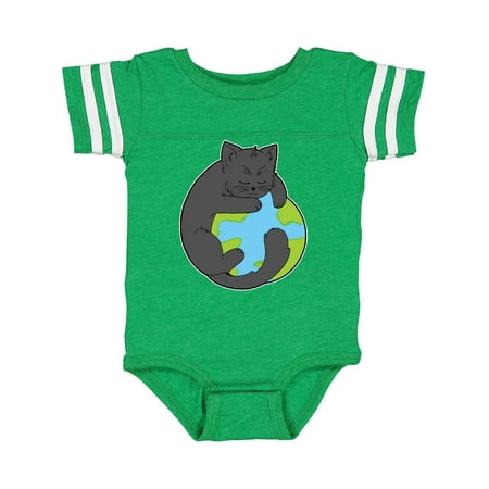 

Inktastic Black Cat Hugging the Earth Climate Change Awareness Gift Baby Boy or Baby Girl Bodysuit