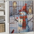 thumbnail image 6 of Pratyus Snowman Shower Curtain for Chic Elegant Bathroom Decor with Hooks, Christmas Theme, Polyester Fiber, Washable, Various Sizes 69"x72, 6 of 7