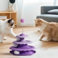 thumbnail image 6 of 3-Tier 3-Ball Interactive Cat Turntable Toy, Spinning Disk Design for Kittens and Adult Cats, Puzzle Toy That Distracts Relieves Boredom, Encourages Exercise and Hunting Instincts, Purple, 1pc, 6 of 8