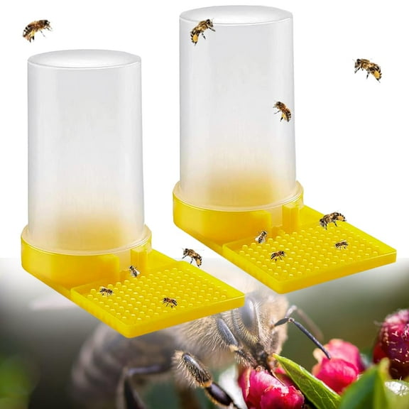 2 Pack Bee Water Feeder, Plastic Beehive Bee Feeder Beekeeping Water Dispenser Honey Feeder Honey Beehive Entrance Feeder Bee Drinking Honey Beekeeping Equipment for Indoor and Outdoor