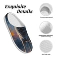 thumbnail image 5 of Daiia Lonely Night Sky Wolf Print Women’s Fuzzy Slippers Memory Foam Lightweight House Shoes Cozy Loafer Flannel House Shoes-44/45, 5 of 7