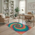 thumbnail image 2 of ODIKA Boho Rainbow Swirl With Ombre Gradient Abstract Hippie Art Tie Dye Refined Stain Resistant Low Profile for Dorm Room, Small Living Apartment, 2 of 7
