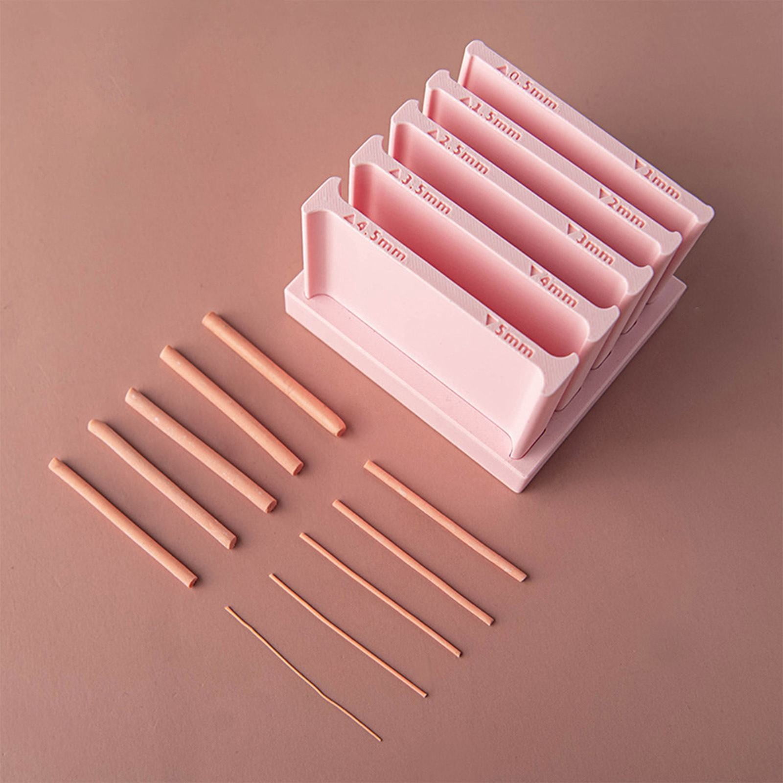 Polymer Clay Thickness String Roller Tool (0.5-5mm), Clay Rolling Strip Shape Maker with Storage Base, Polymer Clay Earring Making Tools,Polymer Clay Roller Tools and Supplies,Pink,5.2x3.5"