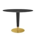 thumbnail image 2 of Modway Zinque 42" Oval Artificial Marble Dining Table in Gold Black, 2 of 5