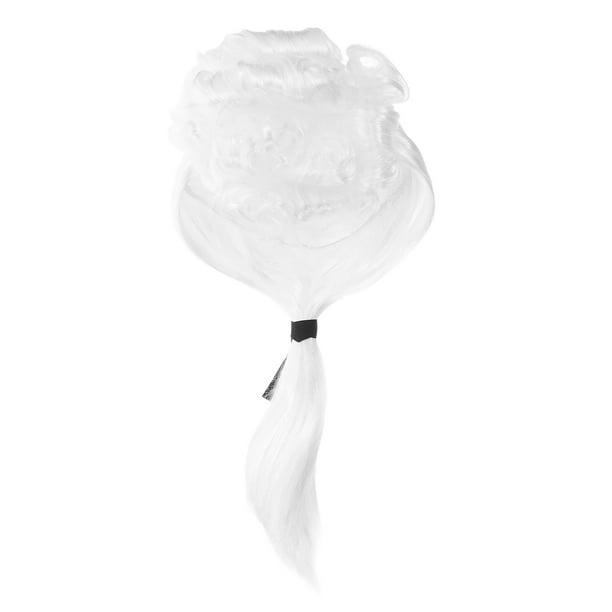 Peluca de juez de abogado de 1 pieza, peluca larga y rizada, peluca de moda para cosplay (blanco)