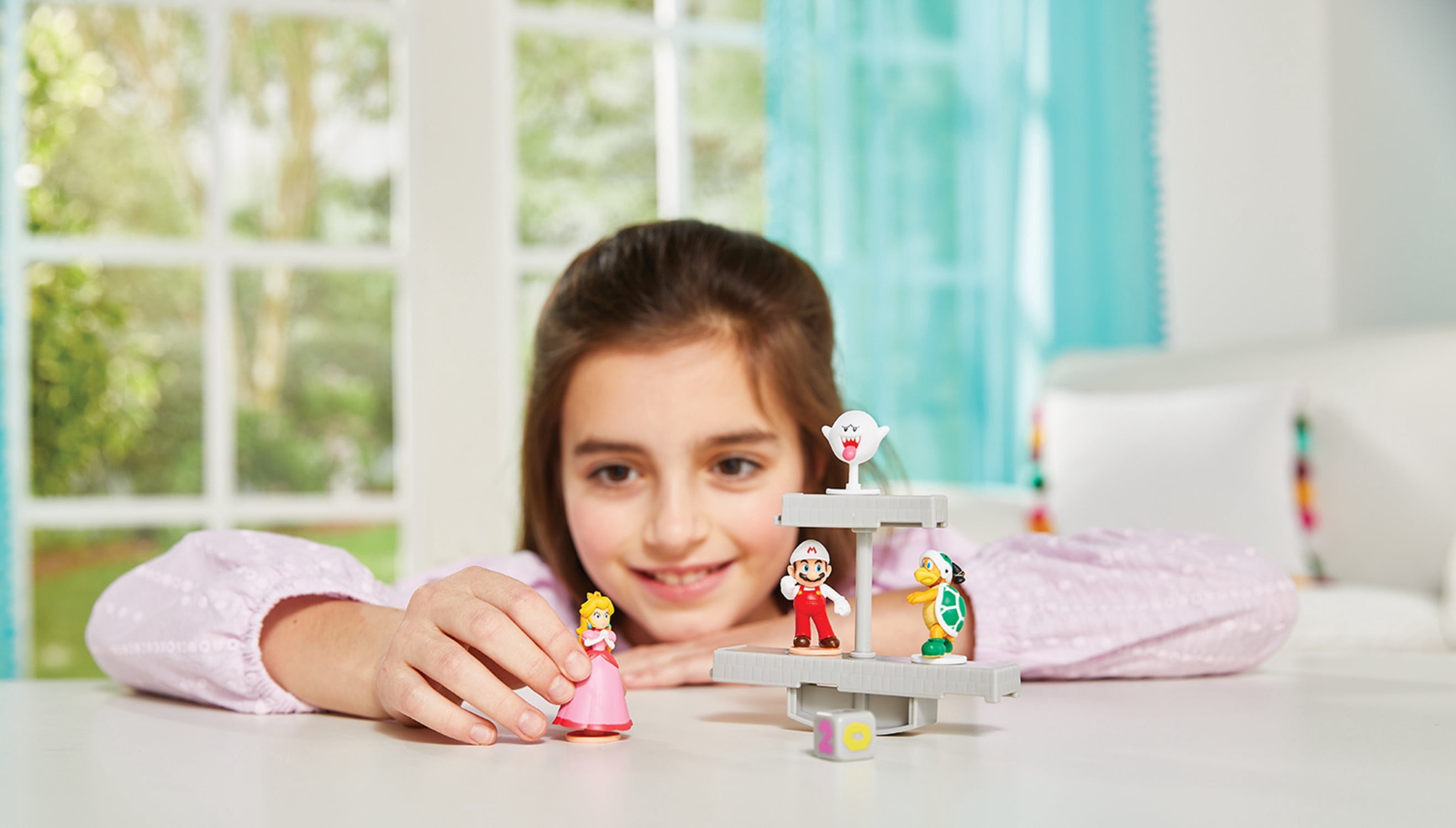 Epoch Games Super Mario Balancing Game - Castle Stage, Tabletop Skill Game with Collectible Super Mario Action Figures