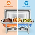thumbnail image 5 of Stainless Steel Buffet Server Set, 3-Well Rectangular Chafing Dish Multi-Compartment Food Warmer for Catering, Wedding Events, Home Parties, 5 of 7