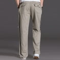 thumbnail image 4 of ADSSDQ Mens Lightweight Pull On Zip Fly Drawstring Cargo Pants Elastic Waist Relaxed Fit 6 Pockets Beige 2XL, 4 of 5