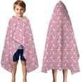 thumbnail image 3 of Pink Cartoon Unicorn Pattern Hooded Bath Towel，50"x30" for Ages 3 To 12 Kids, Quick Dry Lightweight Soft Microfiber Hood Beach Towel Cover Up for Kids, 3 of 7