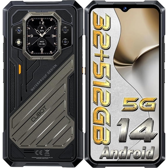 CUBOT King Kong X Rugged Smartphone 5G, 32GB 512GB,Android 14 Rugged Phones, 10200mAh, 6.583" FHD-Black