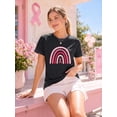 thumbnail image 4 of KimSoong Women Breast Cancer Shirt Pink Ribbon Breast Cancer Awareness T-Shirts Casual Short Sleeve Tops, 4 of 13