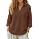 thumbnail image 1 of TaTaai Women's Summer Layering Blouse V-Neck Long Sleeve Linen Cardigan Solid Color Casual Loose Fit Open Front Top Gift, 1 of 6