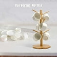 thumbnail image 6 of Asunby Bamboo Mug Holder Tree, Bamboo Mug Tree with Thicker Octagonal Base Coffee Cup Mug Stand for Counter, Countertop Organizer, Mug Rack with 6 Hooks - Beige, 6 of 8