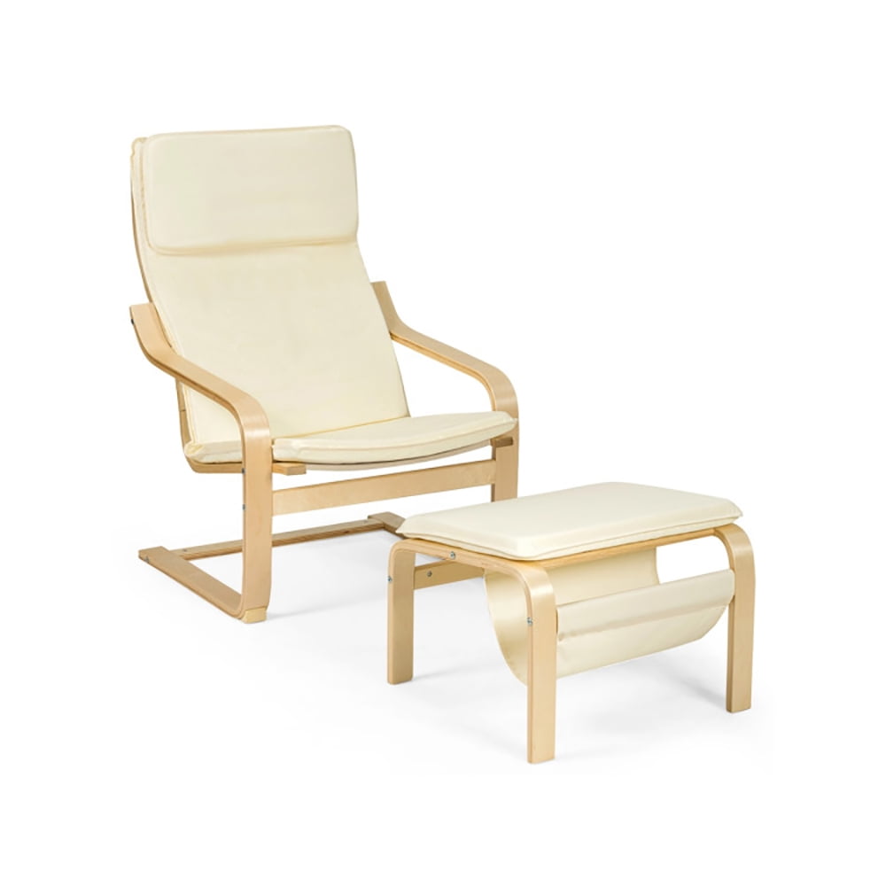 Finihen Bentwood RecliningChair, Relax Bentwood Lounge Chair Set with Magazine Rack, for Living Room, Bedroom, White Finihen Bentwood RecliningChair, Relax Bentwood Lounge Chair Set with Magazine Rack, for Living Room, Bedroom, White