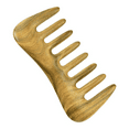 thumbnail image 3 of 1Pcs Green Wide Tooth Hair Comb - Natural Wood Comb for Curly Hair - No Static for Massage Comb Detangling, 3 of 7