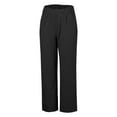 thumbnail image 4 of Audhol Womens Pants! Womens Daily Elastic Waist Pockets Straight Solid Color Casual Pants Loose Long Trousers Slacks for Women Black 2XL, 4 of 7